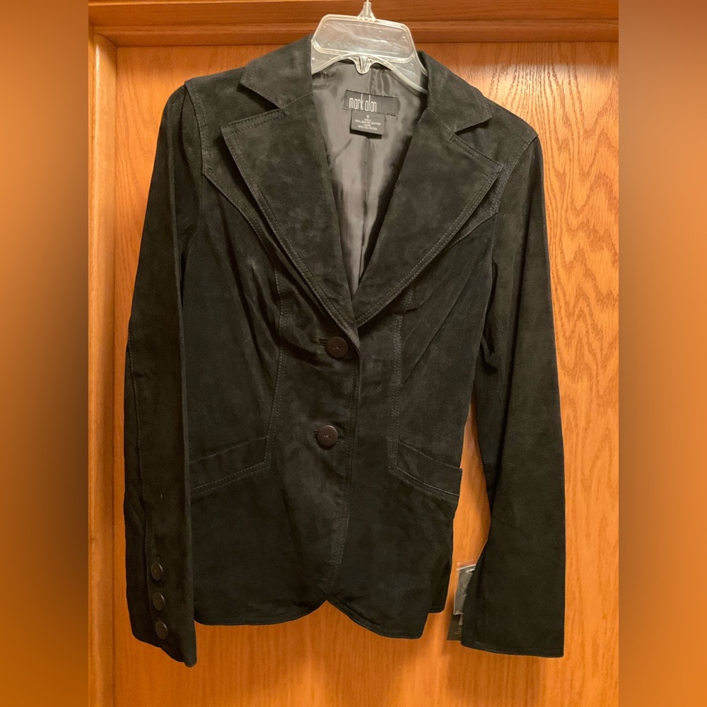 Women's Black Leather Blazer